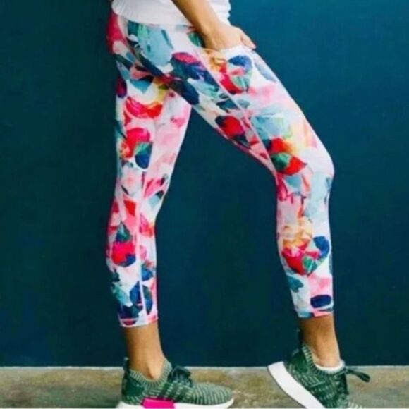 Zyia floral active leggings women’s size 8 to 10 - Picture 2 of 12